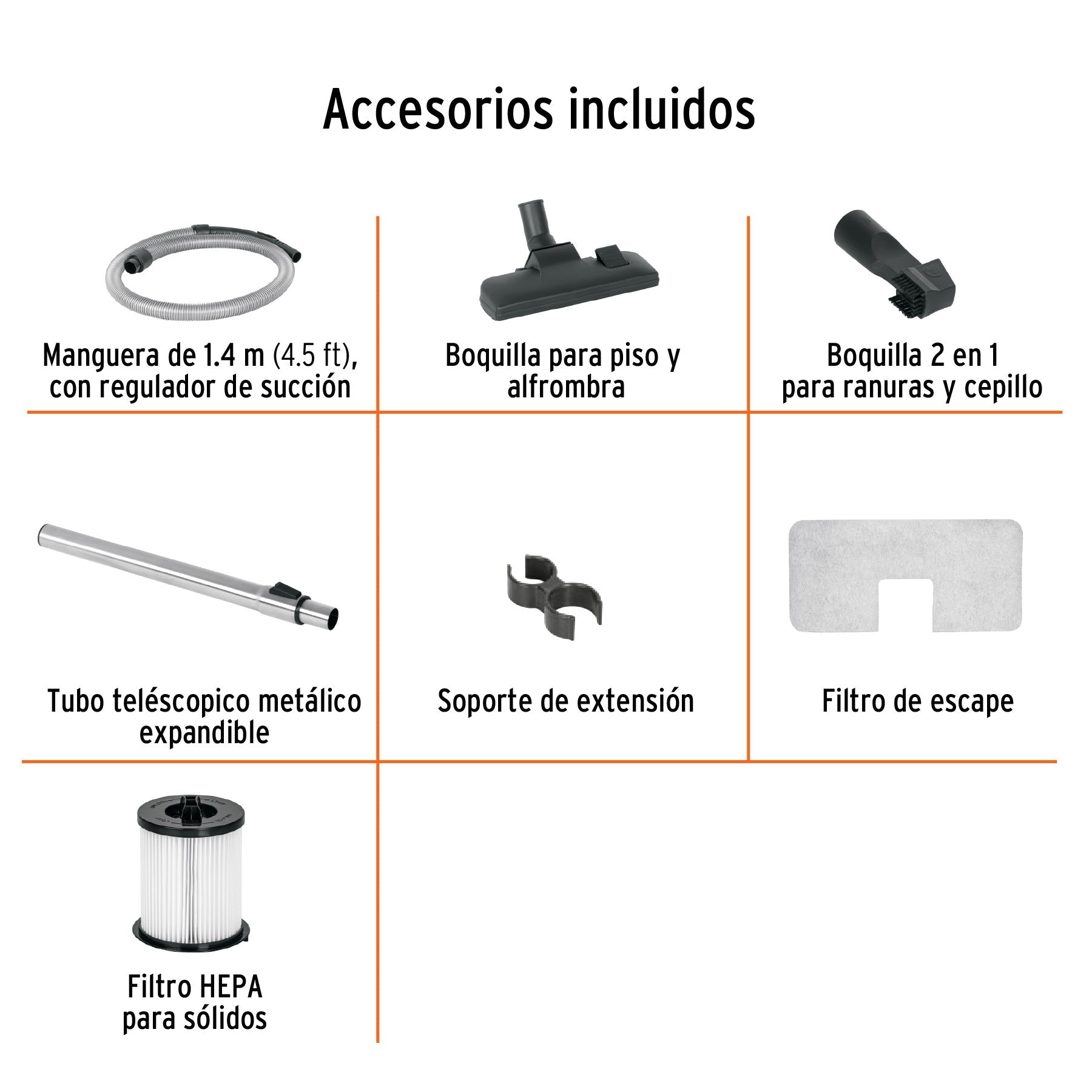 Bote aspirador 2 L (0,5 gal), 1.200 W (1,6 Hp), TRUPER