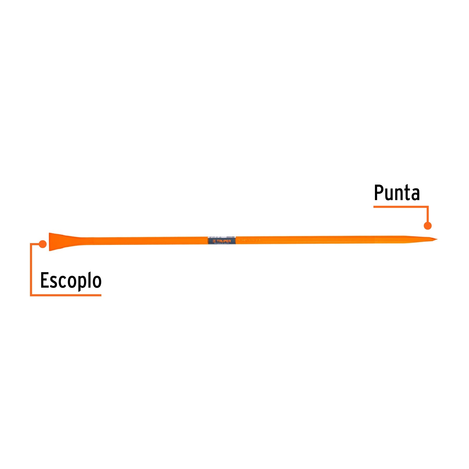 Barreta para tierra dura 1"x150 cm, escoplo 67 mm, Truper