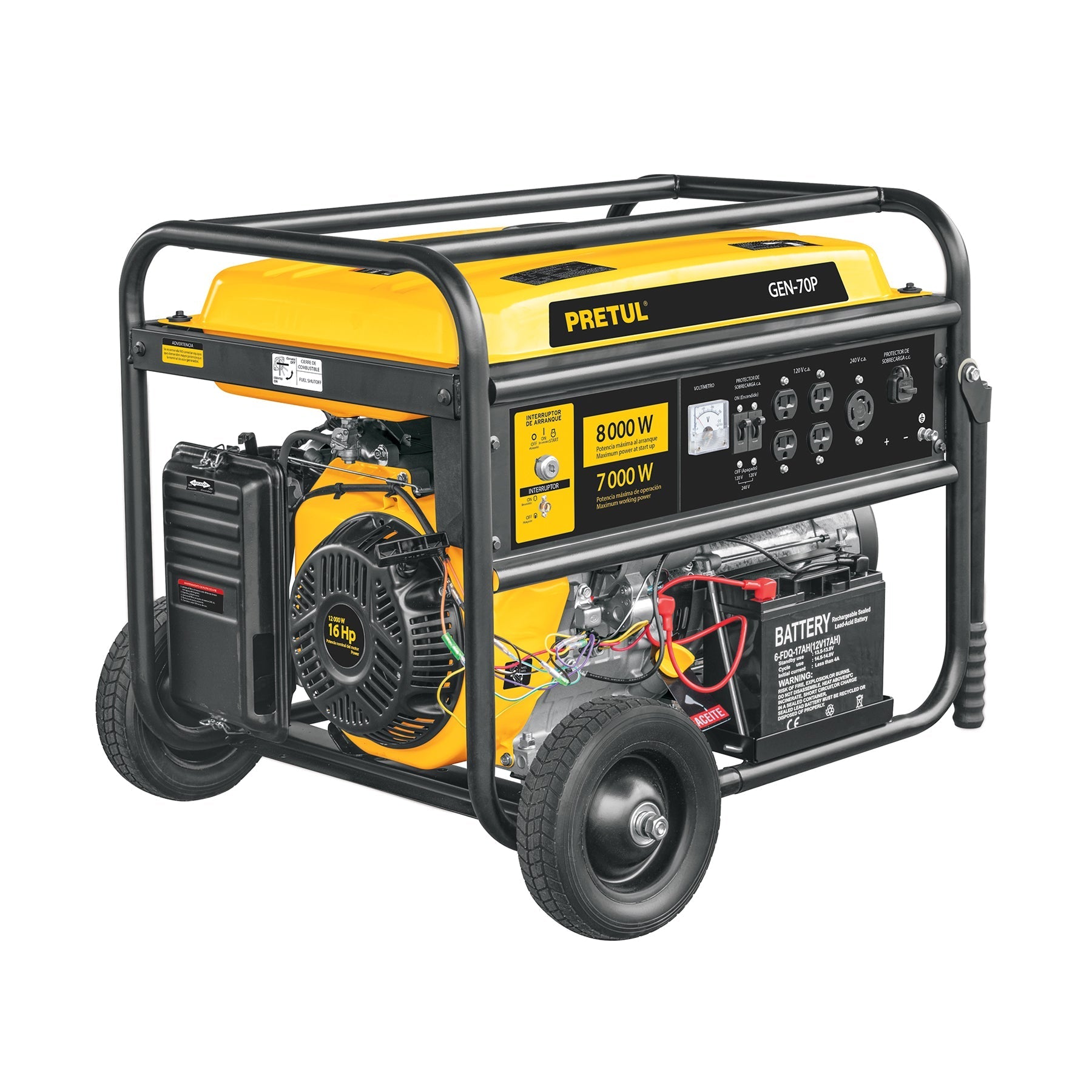 Generador portátil 8000 kW motor a gasolina, PRETUL