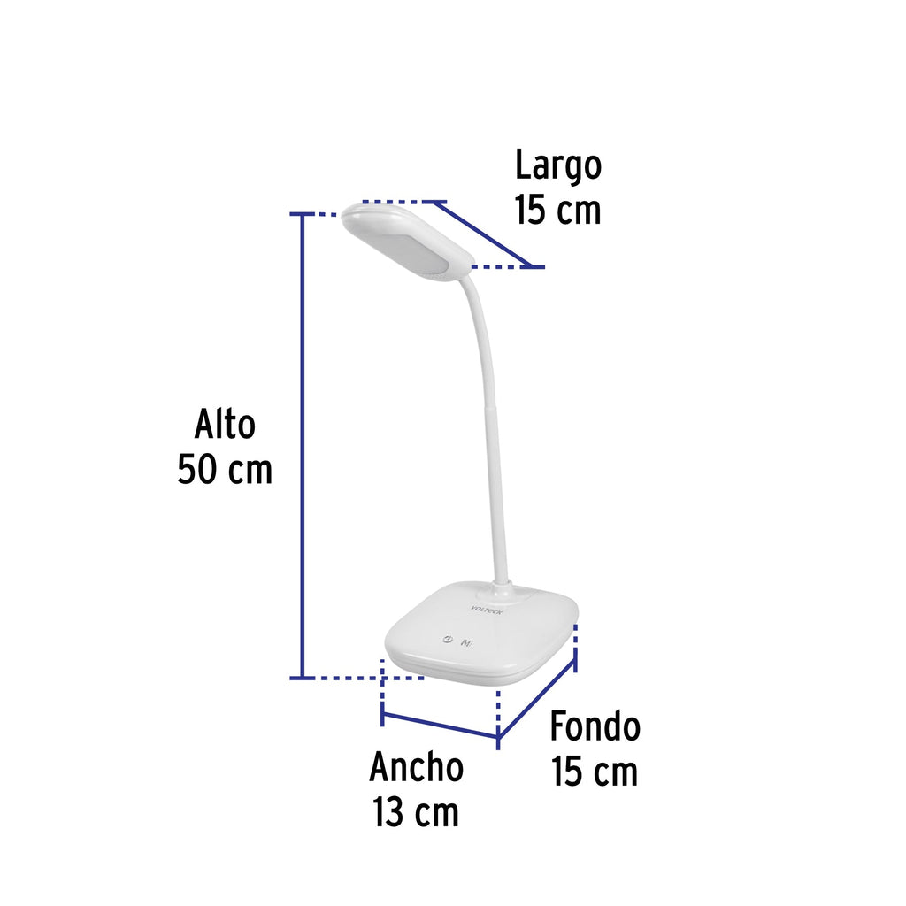 Lámpara de LED 5W cuello flexible para escritorio, Volteck