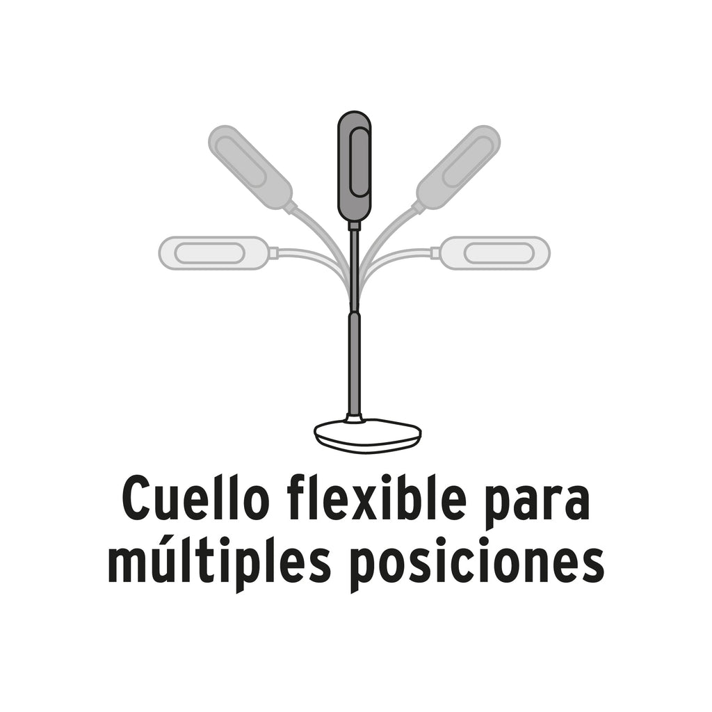 Lámpara de LED 5W cuello flexible para escritorio, Volteck
