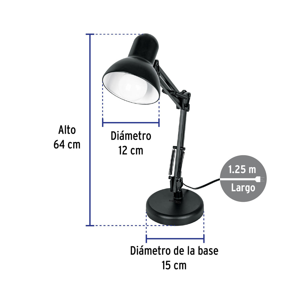 Lámpara de escritorio con brazo oscilante