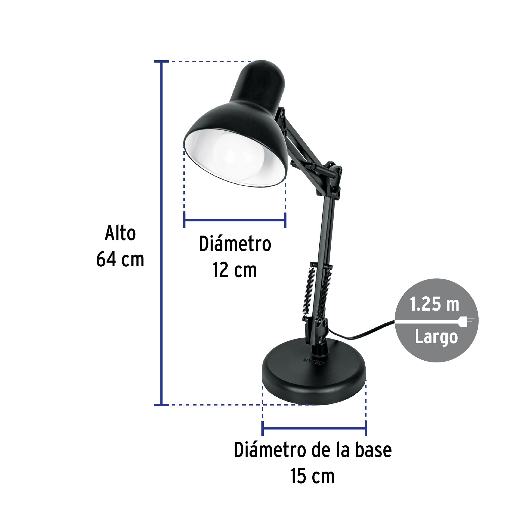 Lámpara de escritorio con brazo oscilante