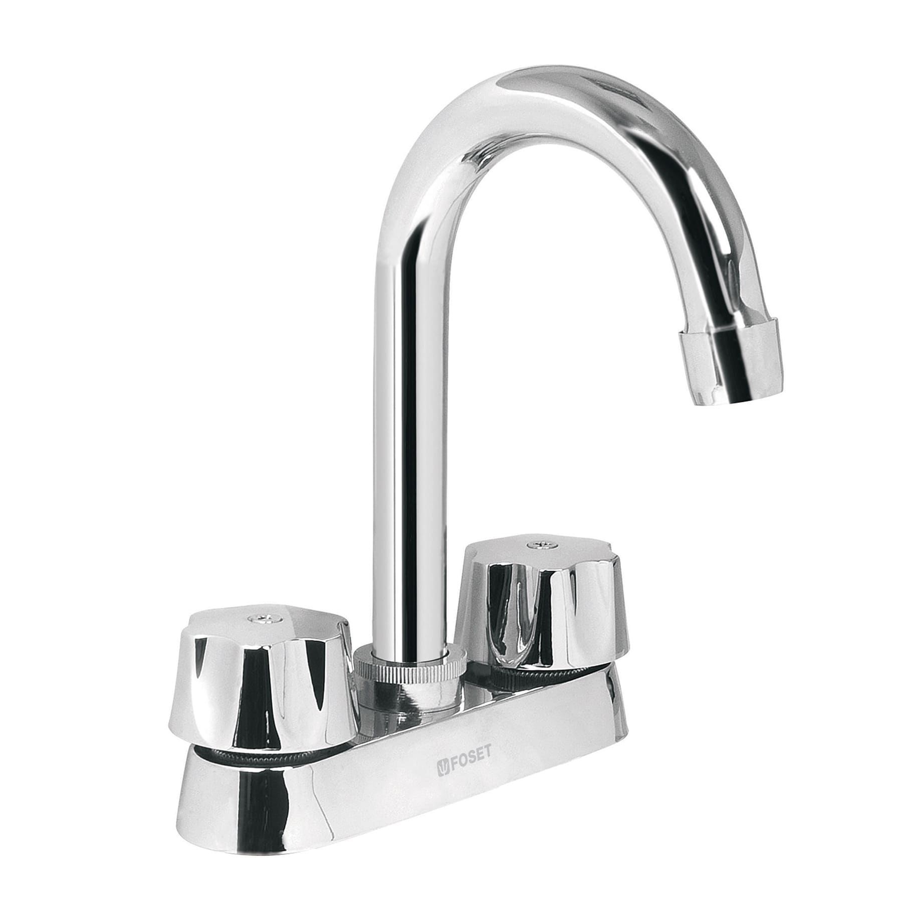 Mezcladora 4" para lavabo, barra de cuello, cartucho cerámico