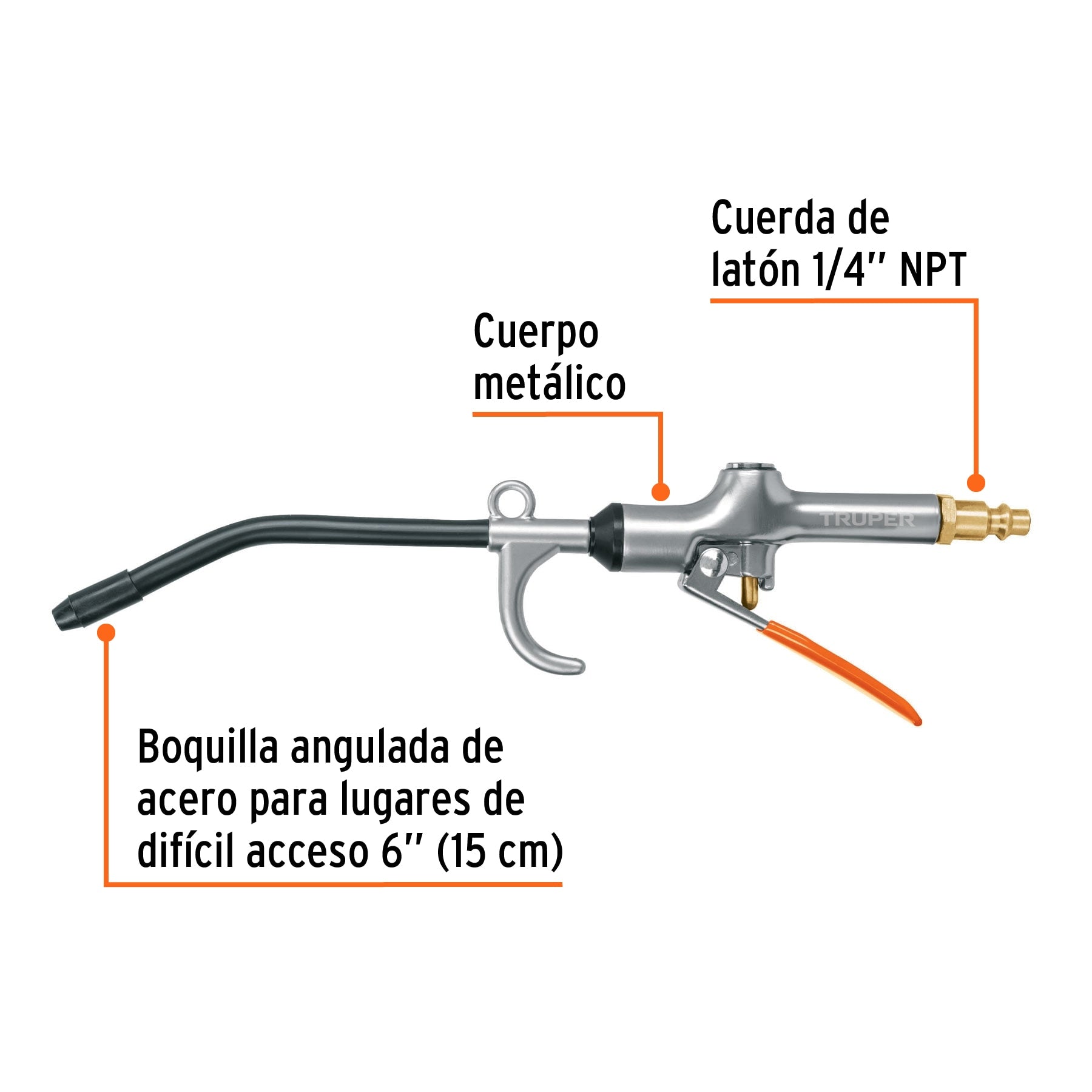 Pistola metálica para sopletear con gancho, TRUPER