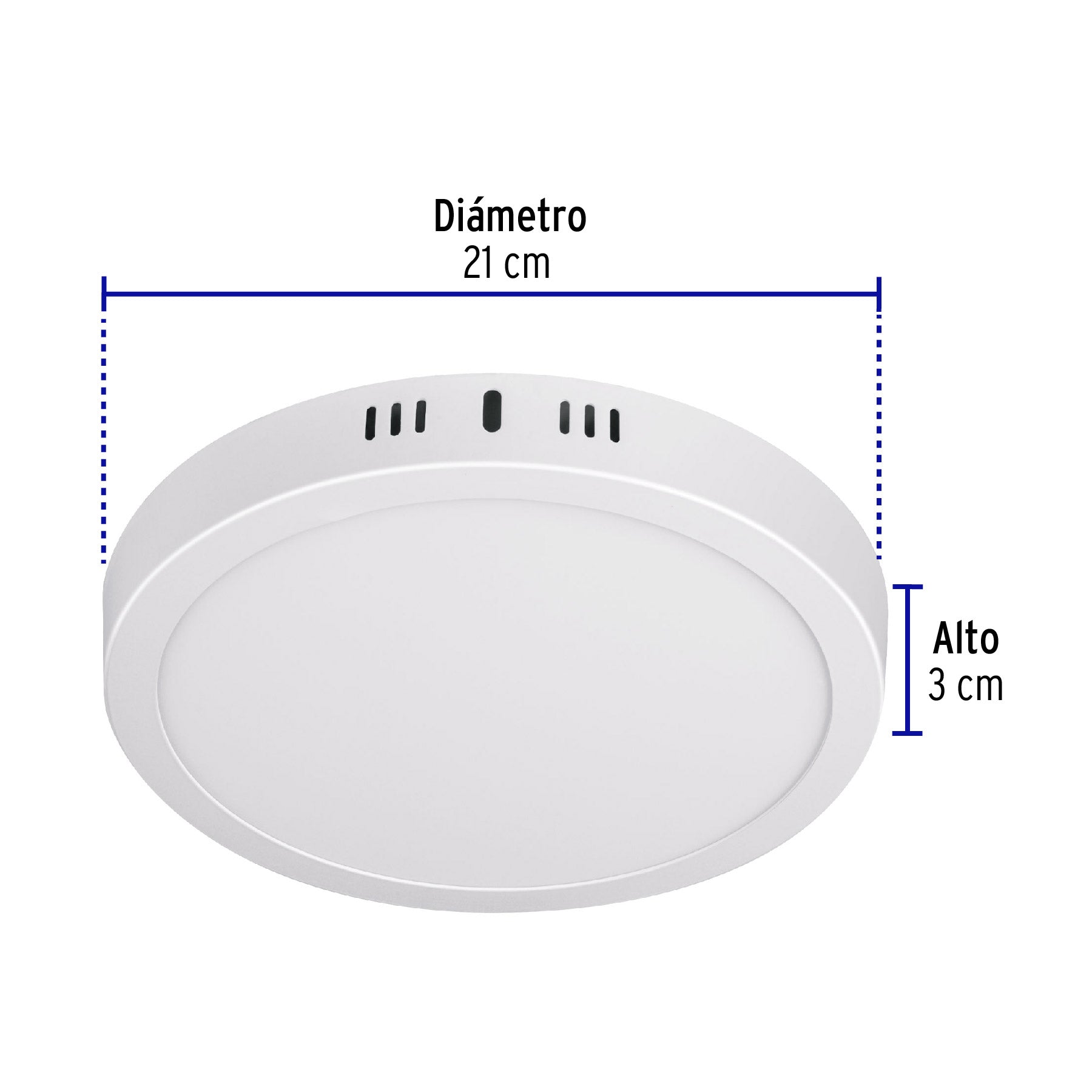 Luminario LED Luz Calida plafón18W 3000K, redondo, blanco, VOLTECK