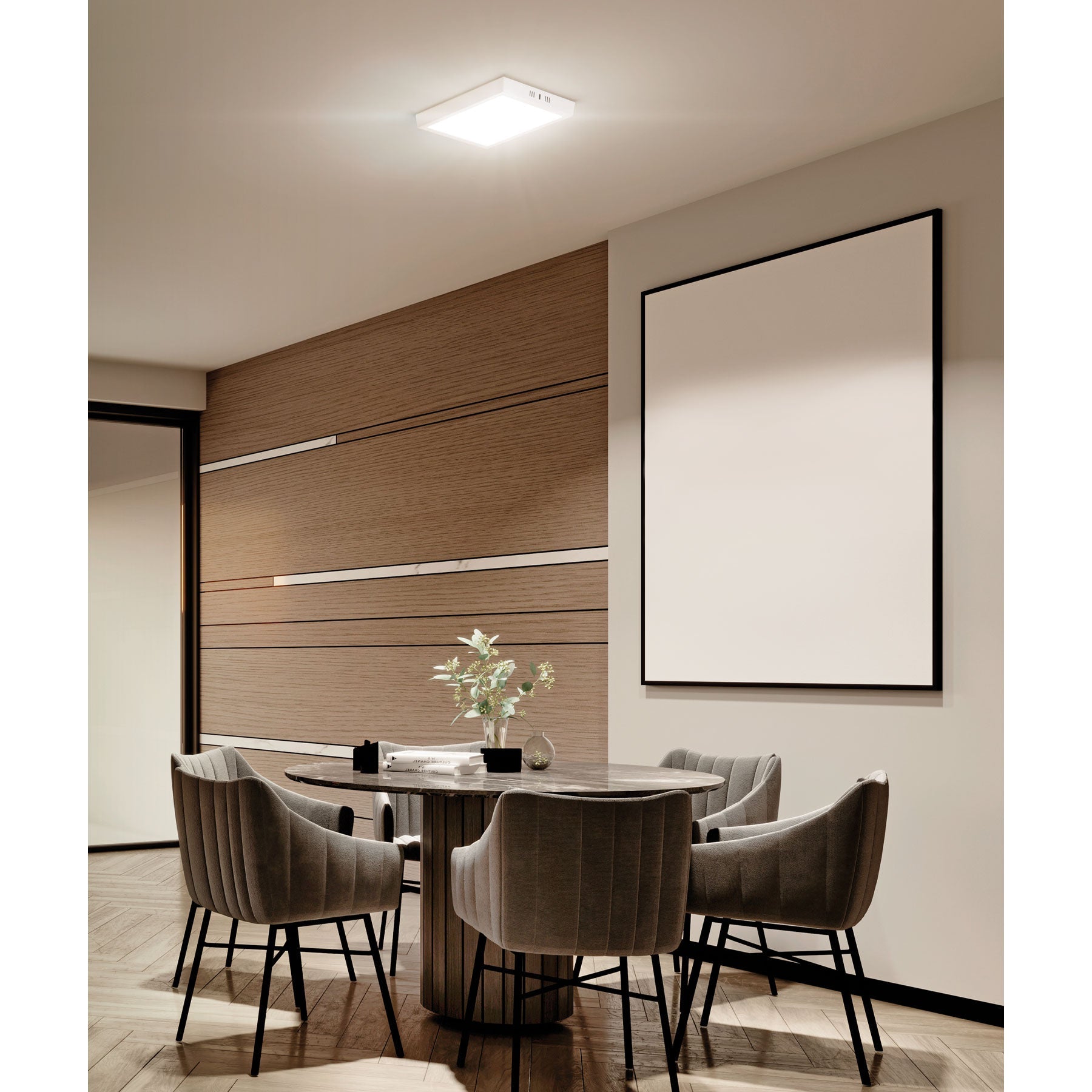 Luminario LED plafón 12W 6500K, cuadrado, blanco, VOLTECK