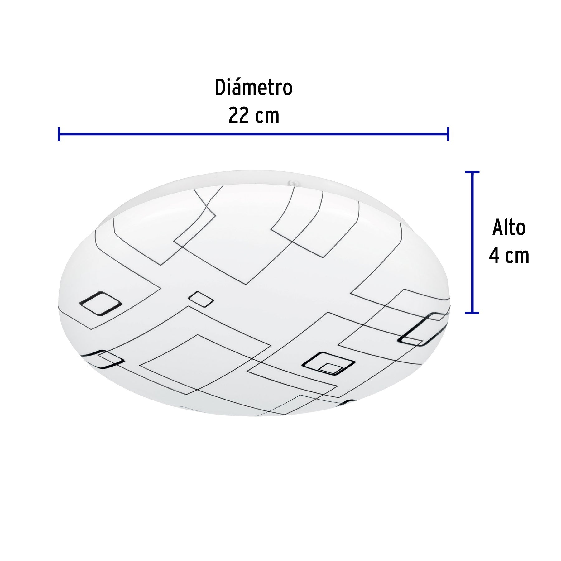 Luminario LED plafón decorativo 15W 6500K, cuadros, BASIC