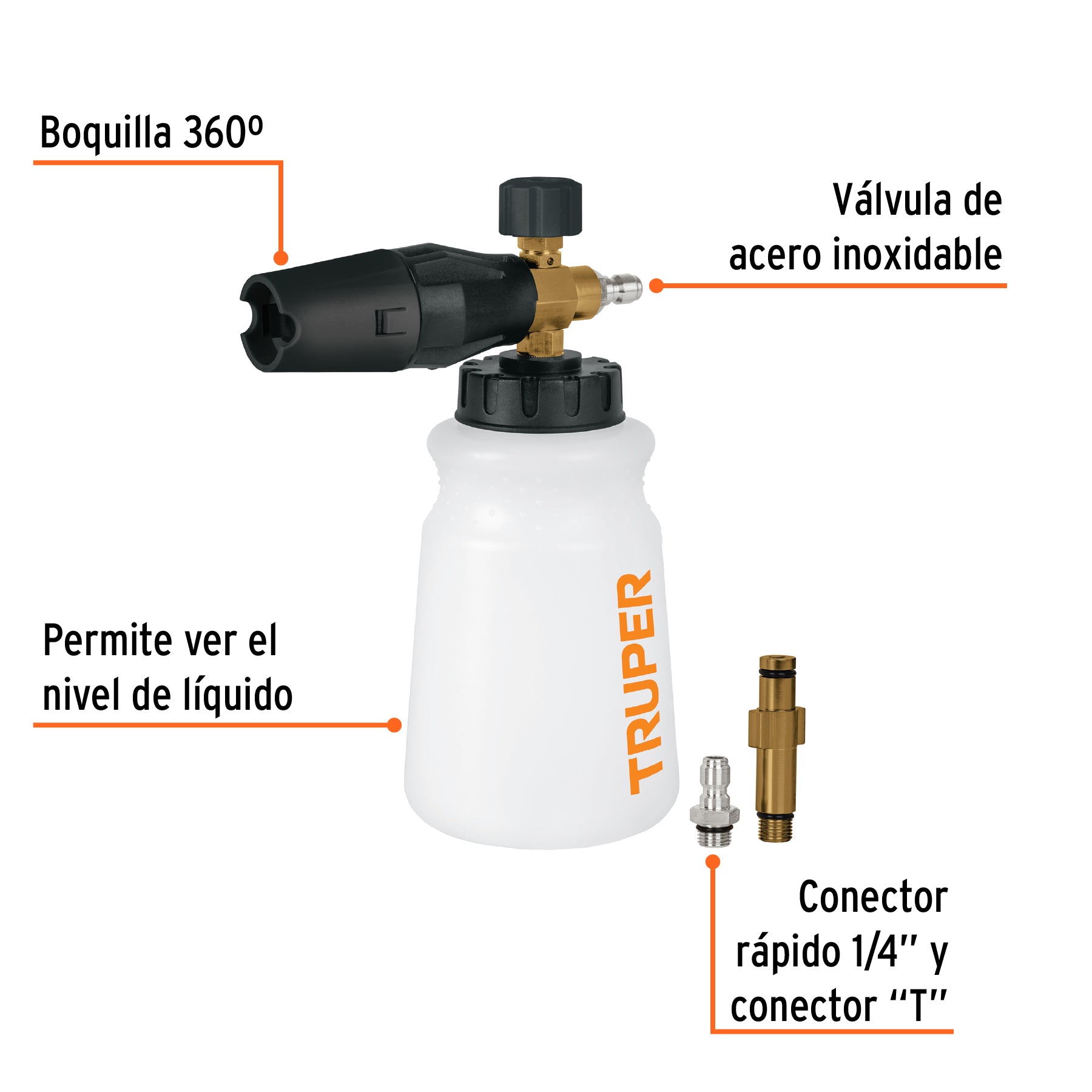Dispensador con cañon lanza espuma para hidrolavadora