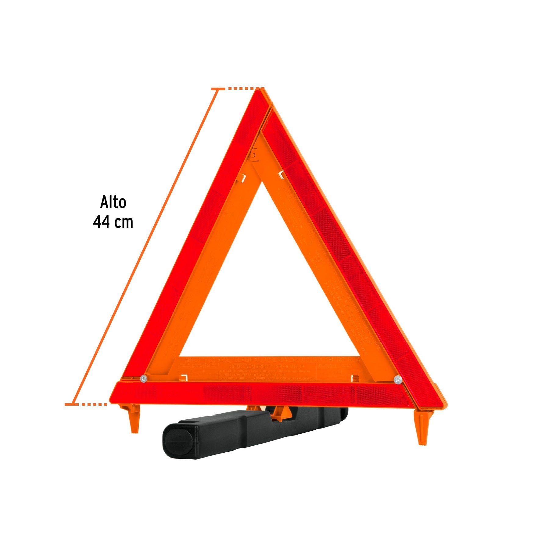 Triángulo de seguridad, 17", con estuche plástico, TRUPER